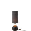 J-line - Lamp Bol Ijzer/fluweel Zwart/grijs - 20.5x20.5x58cm