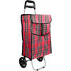 Benson Boodschappentrolley - rood/ruit - 92 x 34 x 27 cm - 40 liter - Boodschappentrolleys