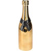 HS Collection Bloemenvaas Champagne fles - keramiek - zwart/goud - 11 x 39 cm - feestelijke vaas - Vazen