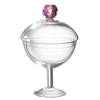 J-line - Voorraadpot Diamant Kristal Transparant/roze Glas Large - 14x14x25cm