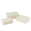 J-line - Set Van 3 Dozen Rechthoekig Fluweel Papier Wit - 36x26.5x12cm