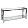 J-line - Console Roestvrij Staal/glas Zilv 140x40x70cm - 140x40x70cm