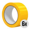 DULA Duct tape - Geel - 50 mm x 25m - 6 Rollen Ducktape - Reparatie tape