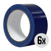 DULA Duct tape - Blauw - 50 mm x 25m - 6 Rollen Ducktape - Reparatie tape