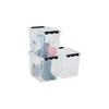 Opbergbox SET VAN 3 - 52L - Orthex - SmartStore - Transparant, zwart