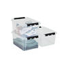 Opbergbox SET VAN 3 - 32L - Orthex - SmartStore - Transparant, zwart