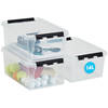 Opbergbox SET VAN 3 - 14L - Orthex - SmartStore - Transparant, zwart