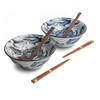 Luxe - Ramenbowlset - Draak - 2 Persoons - 6 Delig - Ø22 cm H9 cm - Ramen - Ramen bowl