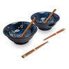 Edo Japan - Ramem Bowl Set 2 pers Hana Blauw O/22cm H9cm