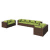 vidaXL 8-delige Loungeset met kussens poly rattan bruin