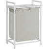 Parya Home Wasmand, wasemmer met plank, verwijderbaar, metalen frame, 65 l, 50 x 33 x 72 cm, wit