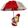 Santabrella kersthanger kerstman met Led verlichting - H60 x D50 cm - Rood / Wit