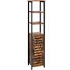 Parya Home Opbergkast - Staande Kast - Industrieel - Smalle Badkamer Kast - 3 Open Planken - 37 x 30 x 167 cm