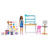 Barbie Well-being Art Workshop Box, Creëren en ontspannen, met pop, boetseerklei en accessoires, HCM85