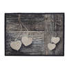 MD Entree - Deurmat - Schoonloopmat - Soft & Deco - Wood Hearts - 50 x 70 cm