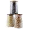 OTIX Voorraadpotten - Glas - met Deksel - Snoeppotten - Set van 3 - Acacia Wood - 950ml - SIRIUS