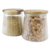 OTIX Voorraadpotten - Glas - met Deksel - Snoeppotten - Set van 2 - Acacia Wood - 650ml - SIRIUS