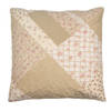 Clayre & Eef Kussenhoes 50x50 cm Groen Beige Polyester Bloemen Sierkussenhoes Groen Sierkussenhoes