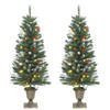 vidaXL Kunstkerstbomen 2 st 100 LED's 120 cm groen