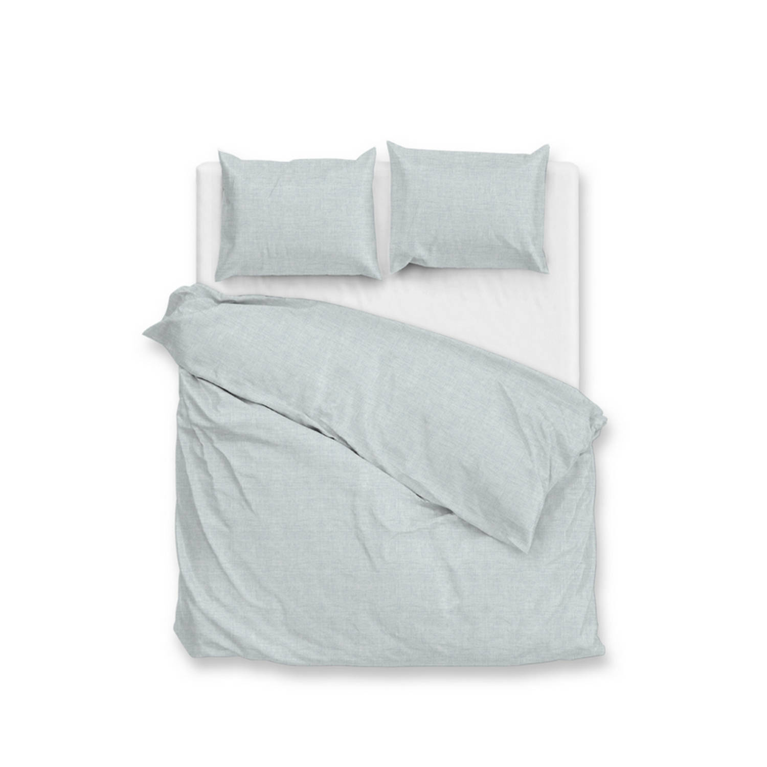 Zohome Flanella di Lino Dekbedovertrek - Tweepersoons - 200x200/220 cm - Mint Green