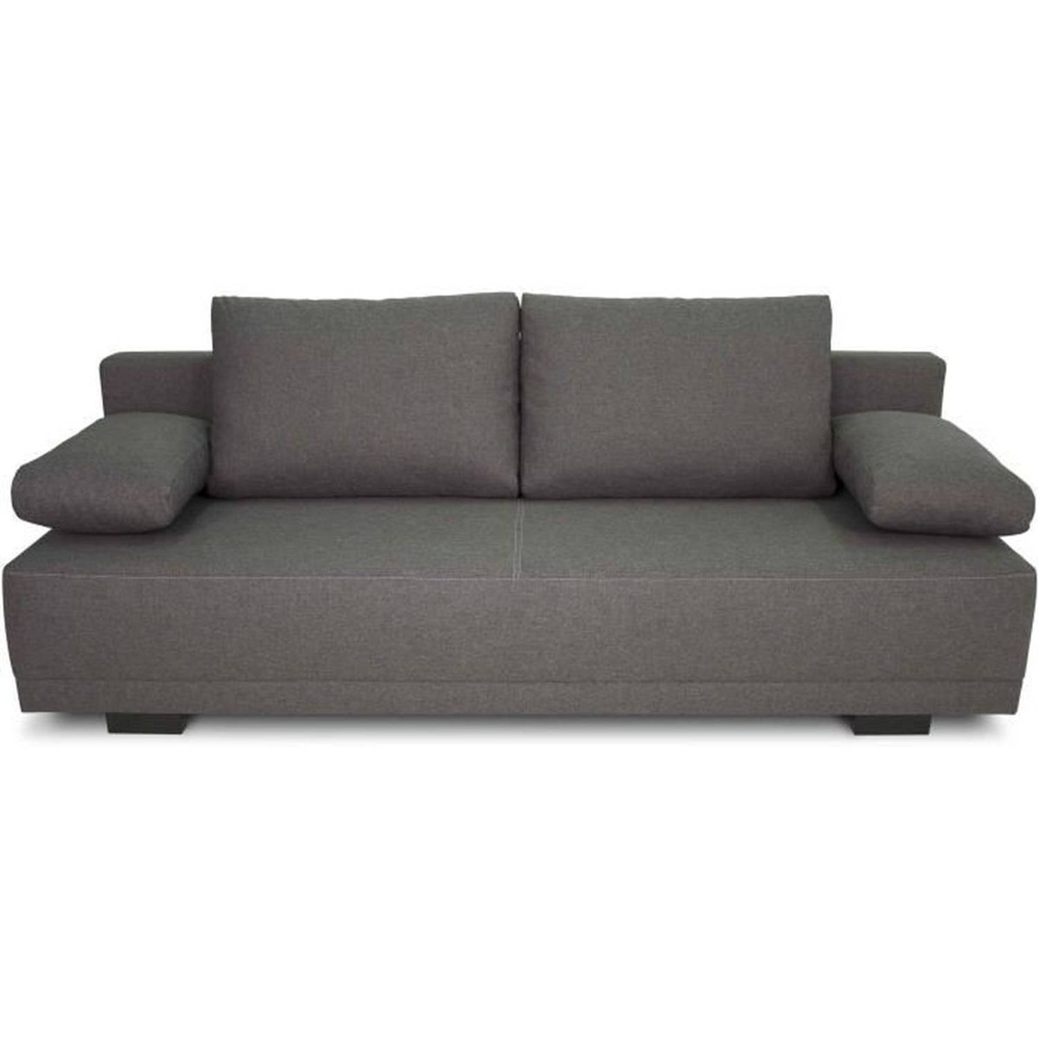 Converteerbare bank in grijze stof – L 195 x D 122 x H 78 cm – LARA – Made in Ukraine