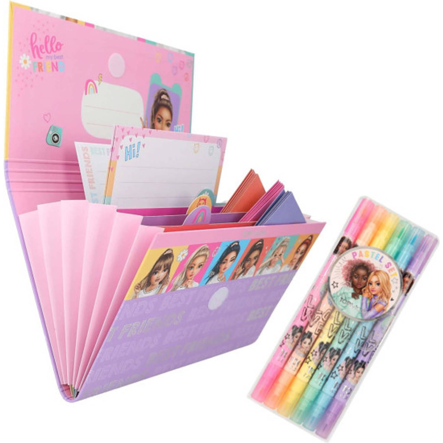 TOPModel Briefpapier Snap Shot + Pastel Viltstiften Kado Pakket - Top Model - Creatief Cadeau - Depesche