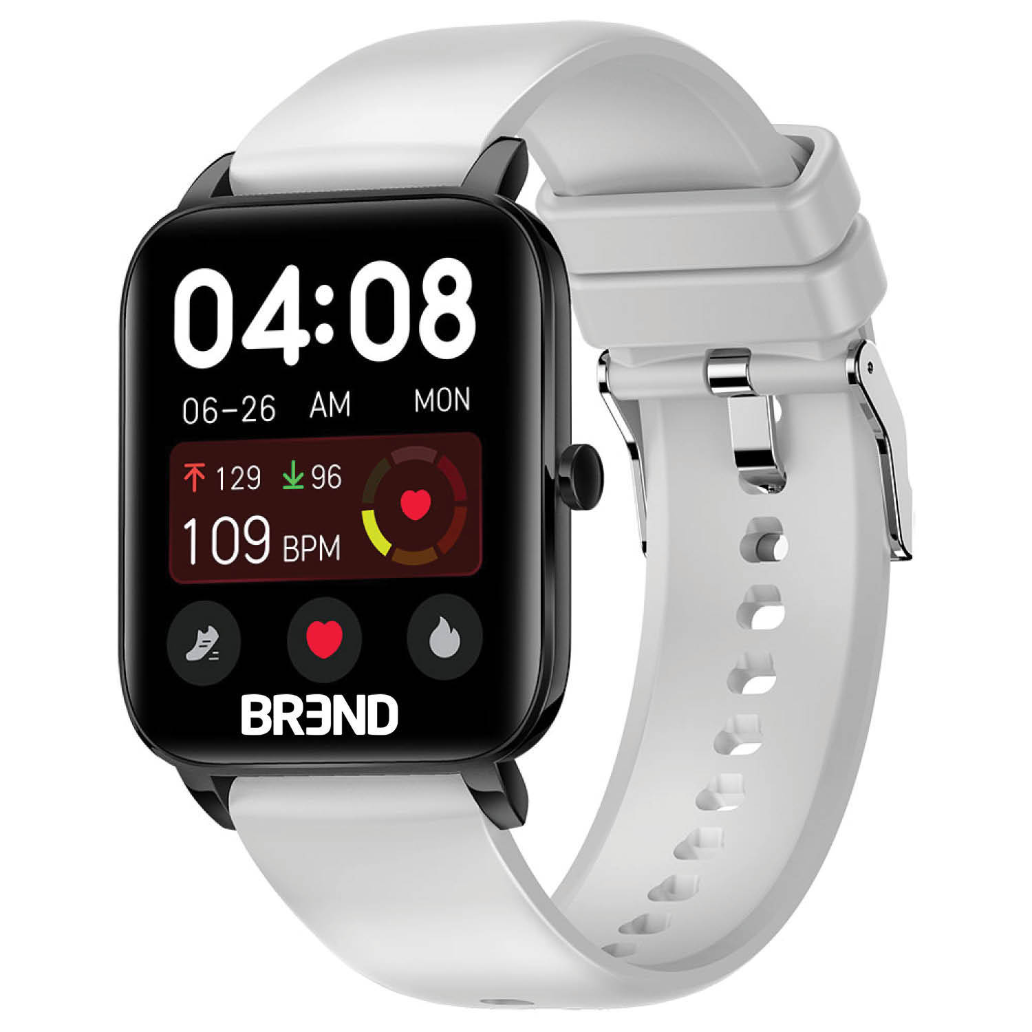 BREND Smartwatch voor Dames en Heren - Sporthorloge met Stappenteller - Wit