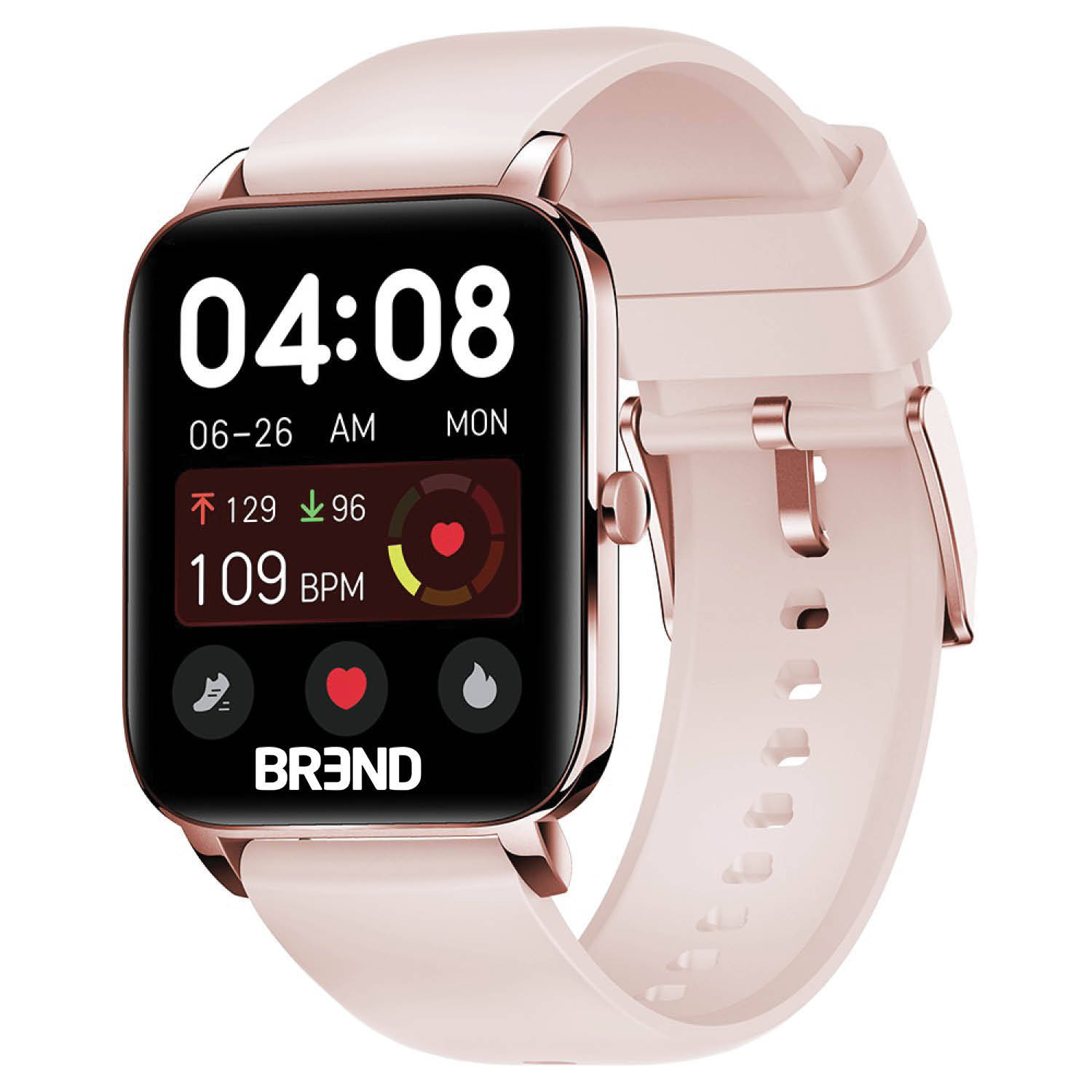 BREND Smartwatch voor Dames en Heren - Sporthorloge met Stappenteller - Roze