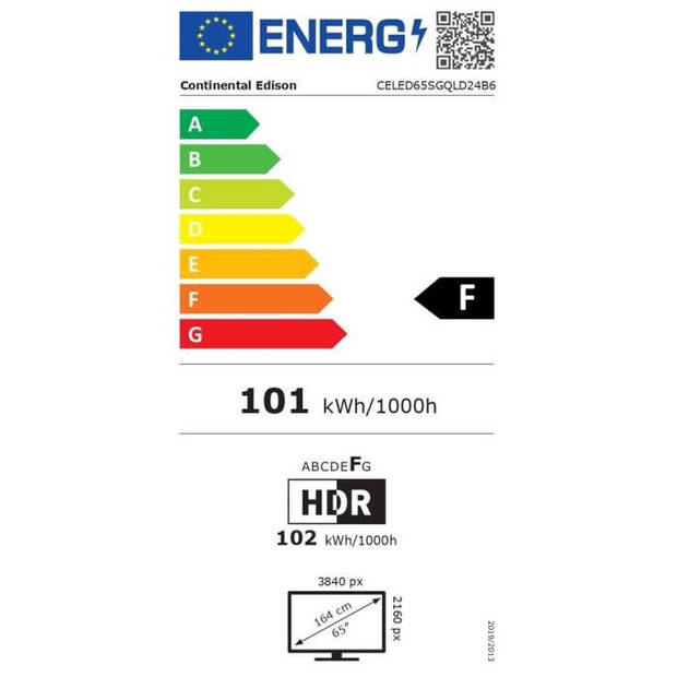 CONTINENTAL EDISON - CELED65SGQLD24B6 - QLED UHD 4K TV 65 (164 cm) - Google Smart TV - 4xHDMI - 2xUSB