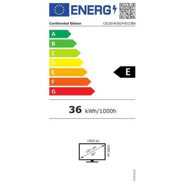 CONTINENTAL EDISON - CELED40SGFHD23B6 - LED TV - Full HD - 40 (102 cm) - Smart Google TV - Wifi Bluetooth - 3xHDMI - 2xU