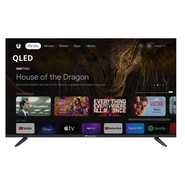 LED TV - CONTINENTAL EDISON - CELED43SGQLD24B6 - 43'' (109 cm) - QLED UHD 4K 3840x2160 - SMART GOOGLE - 4xHDMI - 2xUSB