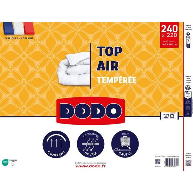 Gematigd dekbed - DODO - TOP AIR - 220 x 240 cm - 300 g/m² - Wit