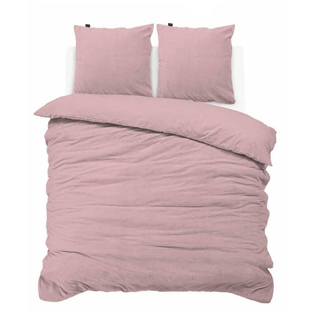 iSleep Dekbedovertrek Teddy Fleece - Roze - 1-Persoons 140x200/220 cm