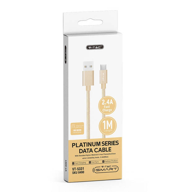 V-TAC VT-5331-G Platina Micro USB-kabels - Goud