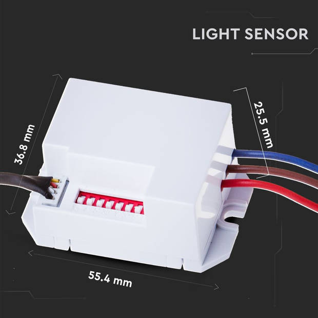 V-TAC VT-8022 Bewegingssensor - Infraroodsensor - Wit - IP65