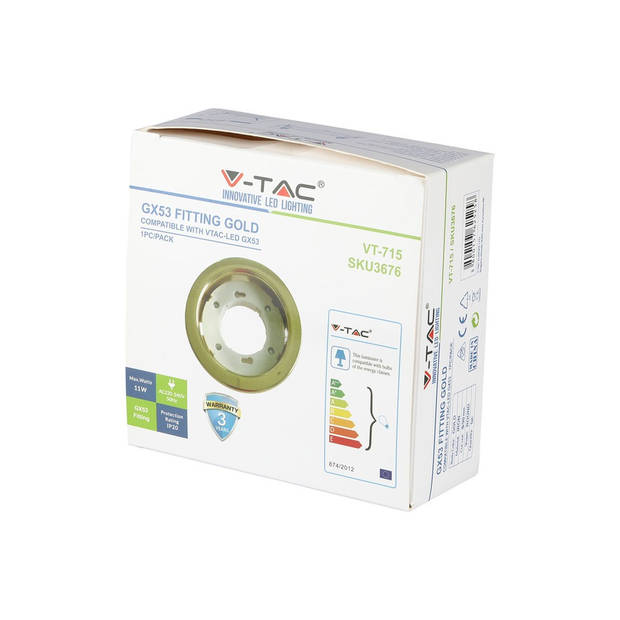 V-TAC VT-715-G LED-spots - GX53-fittingen - IP20 - Goud