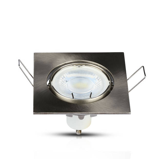 V-TAC VT-779-SN-SQ LED inbouwspots - GU10 - IP20 - Satijn Nikkel - Modelnr: - VT-779-SN-SQ