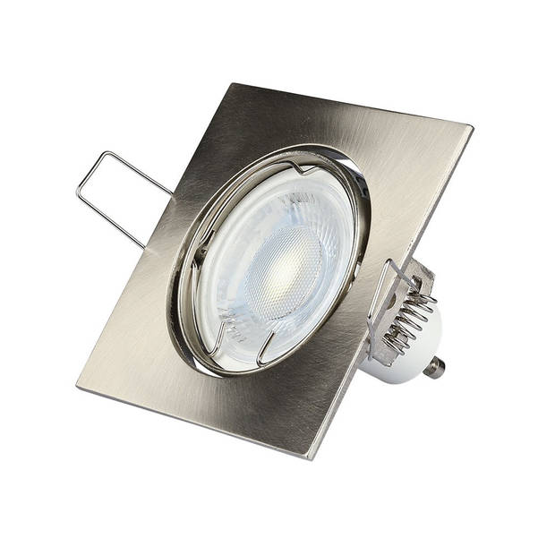 V-TAC VT-779-SN-SQ LED inbouwspots - GU10 - IP20 - Satijn Nikkel - Modelnr: - VT-779-SN-SQ