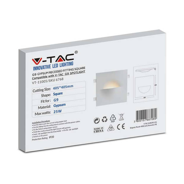 V-TAC VT-11005 LED-spots - G9 wandlampen - IP20 - Wit - Modelnr: - VT-11005