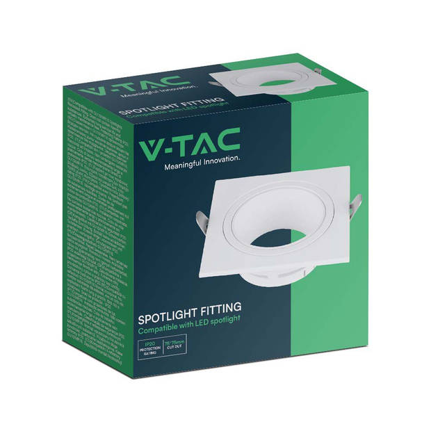 V-TAC VT-443 LED-spots - Inbouwarmatuur - GU10 - IP20 - Wit - Modelnr: - VT-443