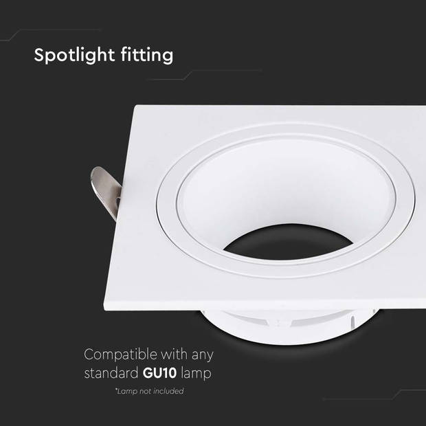 V-TAC VT-443 LED-spots - Inbouwarmatuur - GU10 - IP20 - Wit - Modelnr: - VT-443