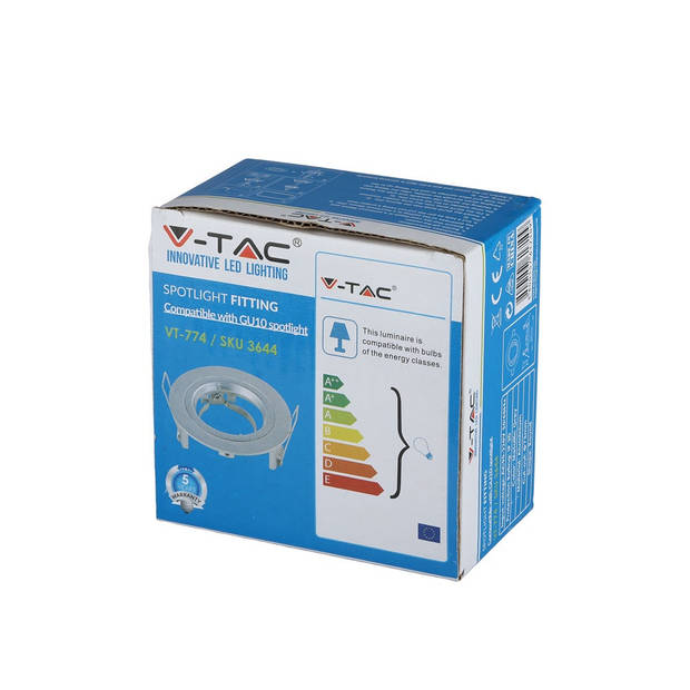 V-TAC VT-774-MG LED-spots - Inbouwarmatuur - GU10 - IP20 - Metallic grijs