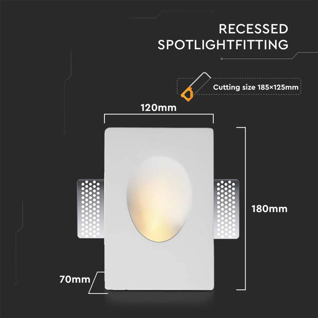 V-TAC VT-11007 LED-spots - Inbouwarmatuur - GU10 - IP20 - Wit - Modelnr: - VT-11007