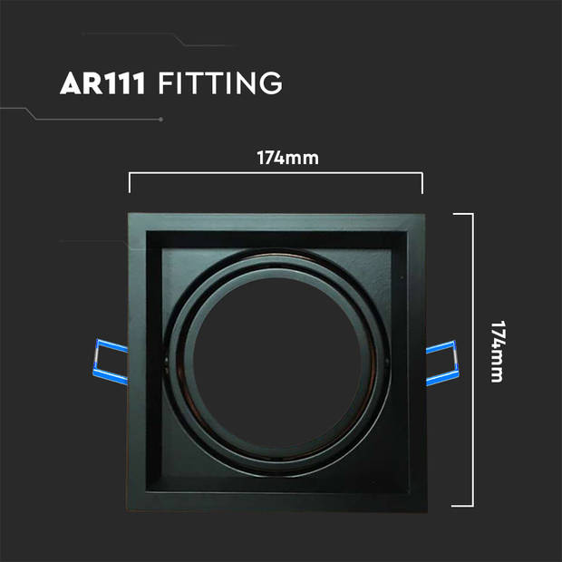 V-TAC VT-7221-B LED-spots - AR111 fittingen - IP20 - Zwart - Modelnr: - VT-7221-B