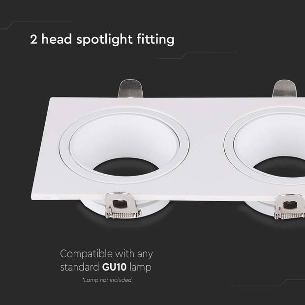 V-TAC VT-439 LED-spots - Inbouwarmatuur - GU10 - IP20 - Wit - Modelnr: - VT-439