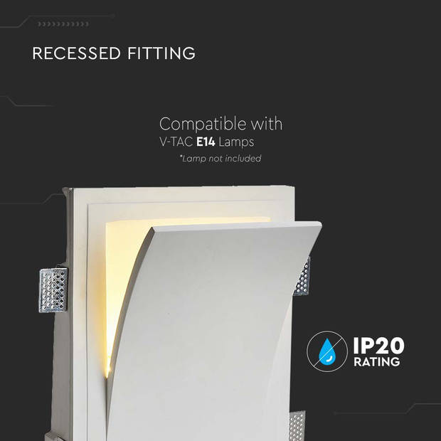 V-TAC VT-11004 LED-spots - E14 wandverlichting - IP20 - Wit