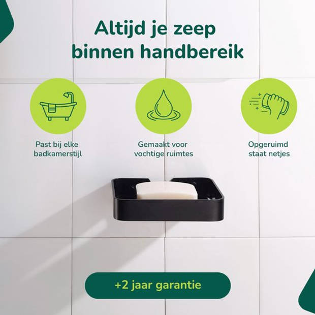 Zeepbakje Douche - Zwart - Zeephouder Hangend aan muur - Zeepschaaltje Shampoo bar houder