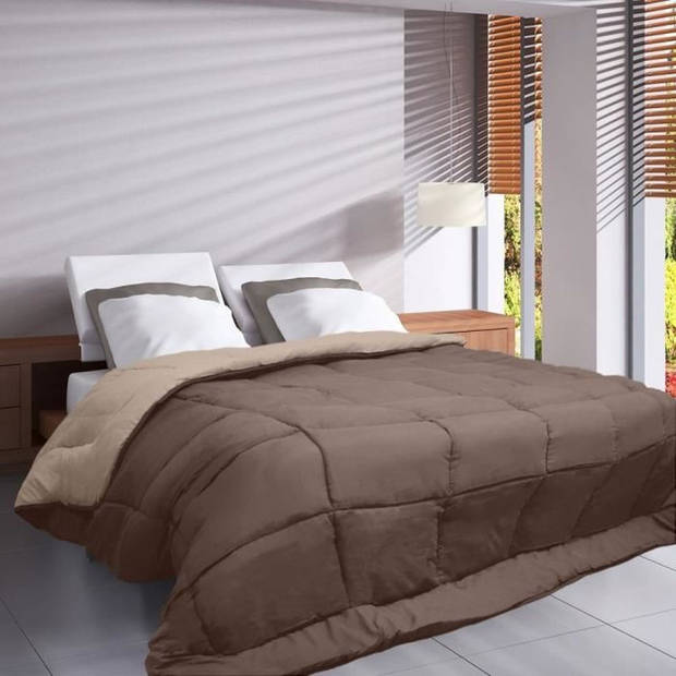 HUDSON Microvezel licht dekbed 200 g / m² - 240 x 260 cm - Taupe & linnen