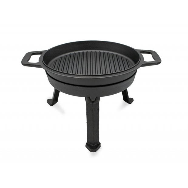 Meyerhoff 2-in-1 Outdoor Dutch Oven Gietijzeren Ketel / Pan 10L met deksel als braadpan