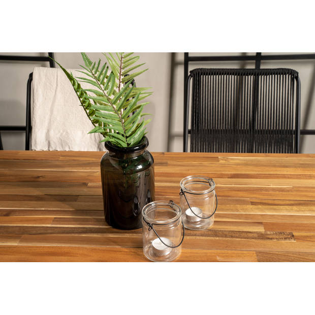 Bois tuinmeubelset tafel 90x205cm en 6 stoel armleuning Bois zwart, naturel.